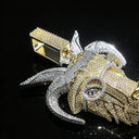 D Iced Out Goat Pendant