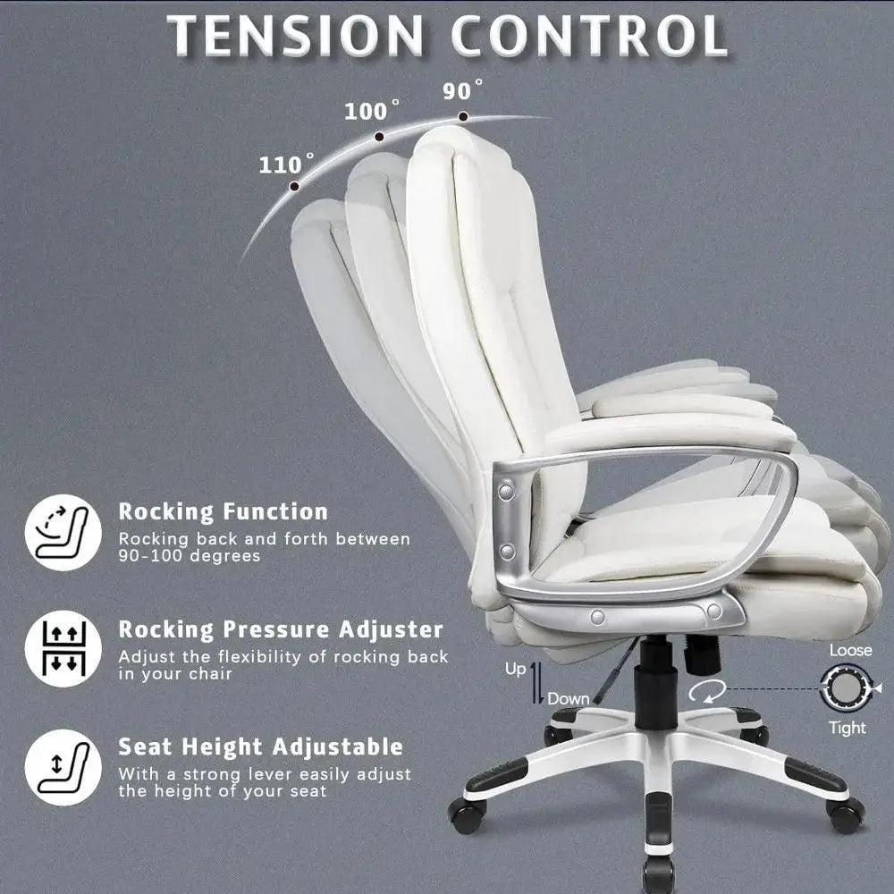 Office Desk Chair High Back Ergonomic White Computer