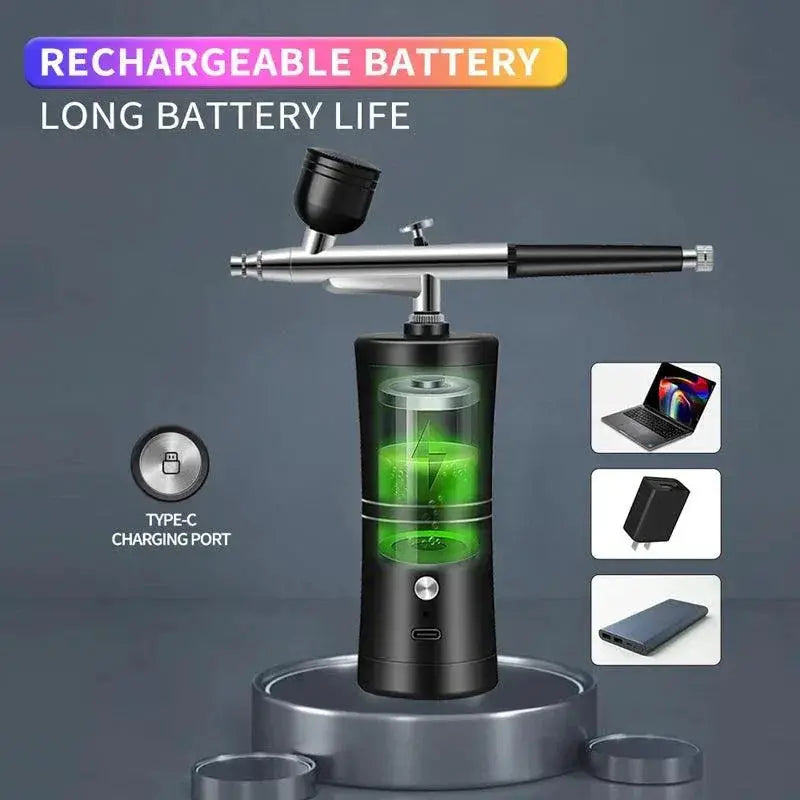 Portable Wireless Airbrush Kit Professional Spray Gun Set