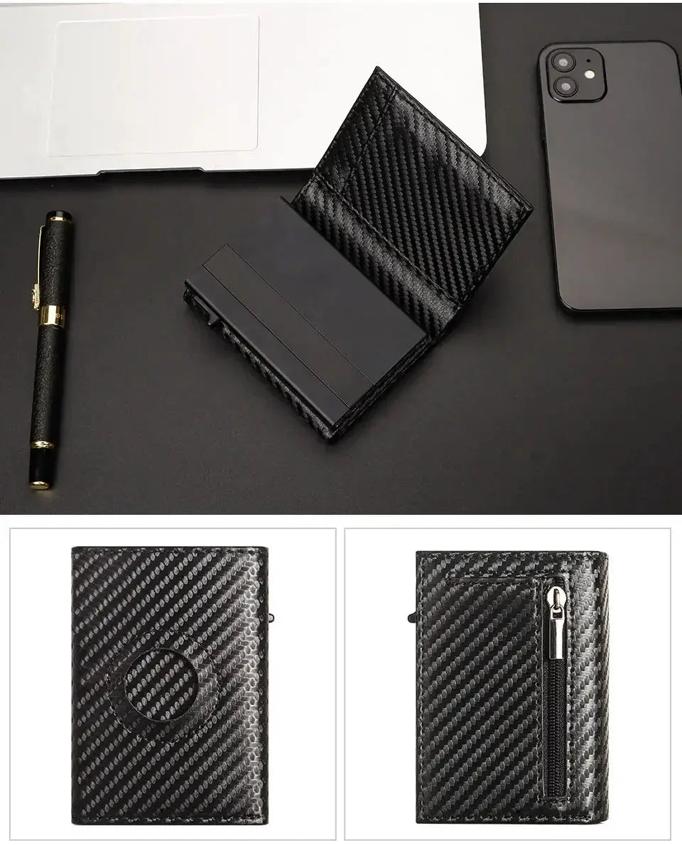 Secure AirTag Wallet for Men with Cards — product view 18