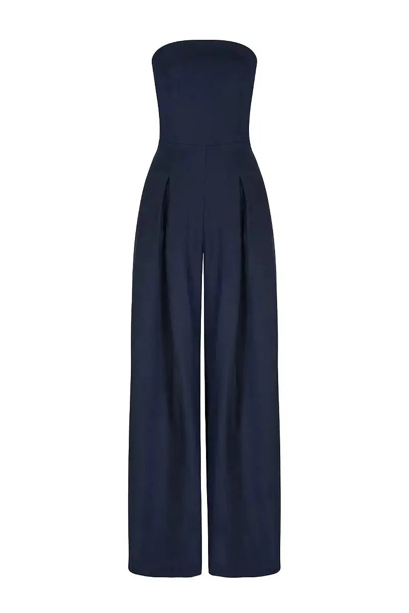 Womens Strapless Backless Jumpsuit Bodysuit Slim Fit Evening - OurLum.com