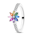 Sterling Silver Ring Sparking Zirconium