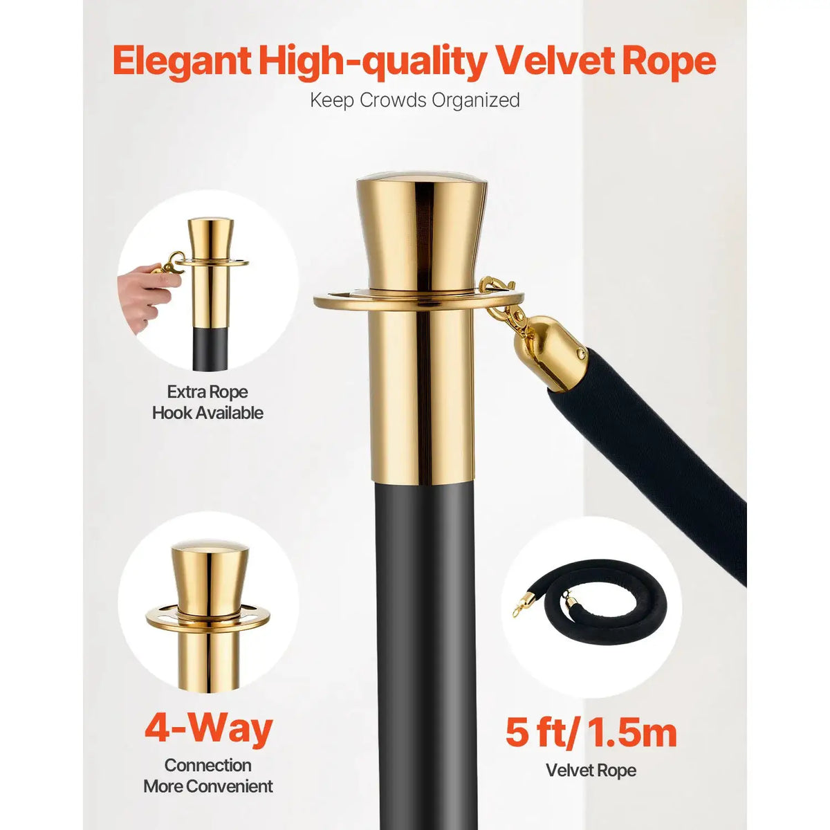 Stanchion Posts With Velvet Ropes Set — product image 6