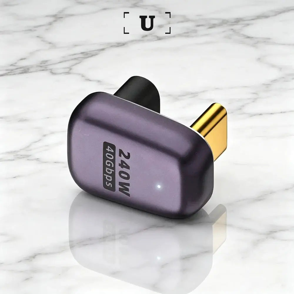 UGOURD 40Gbps Extension Cable Adapter USB C Male to USB C Female Adapter Angled Type C to C Converter 240W With Indicator Light