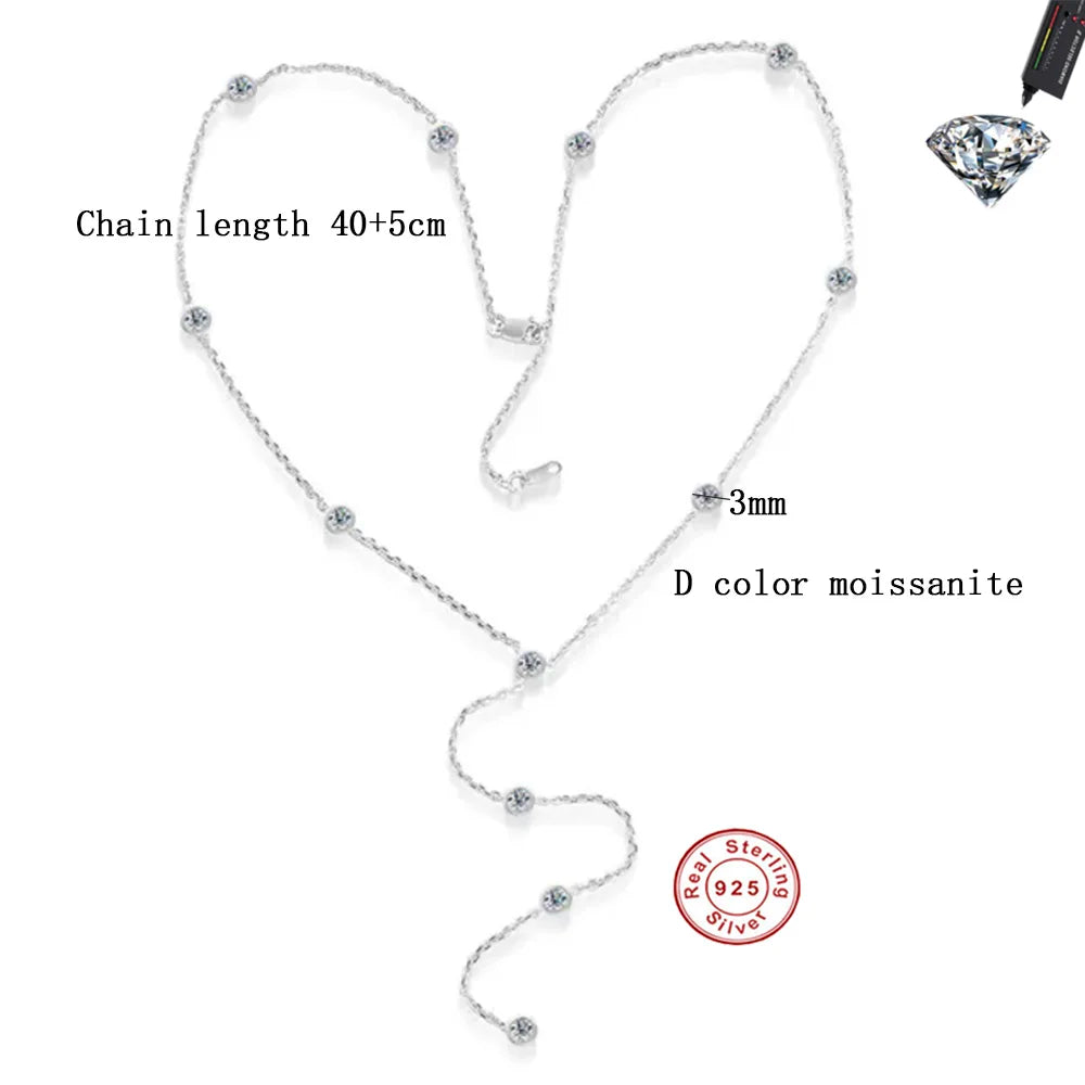Round Moissanite Pendant Necklace in Sterling Silver — product view 3