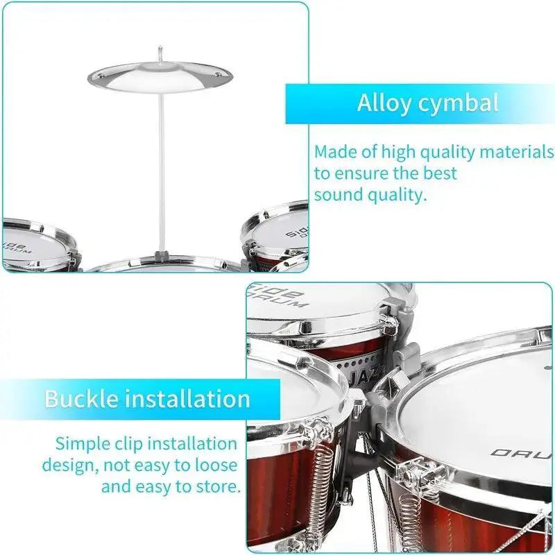 Kids Drum Set Musical Toy Kit For Toddlers Jazz Fun