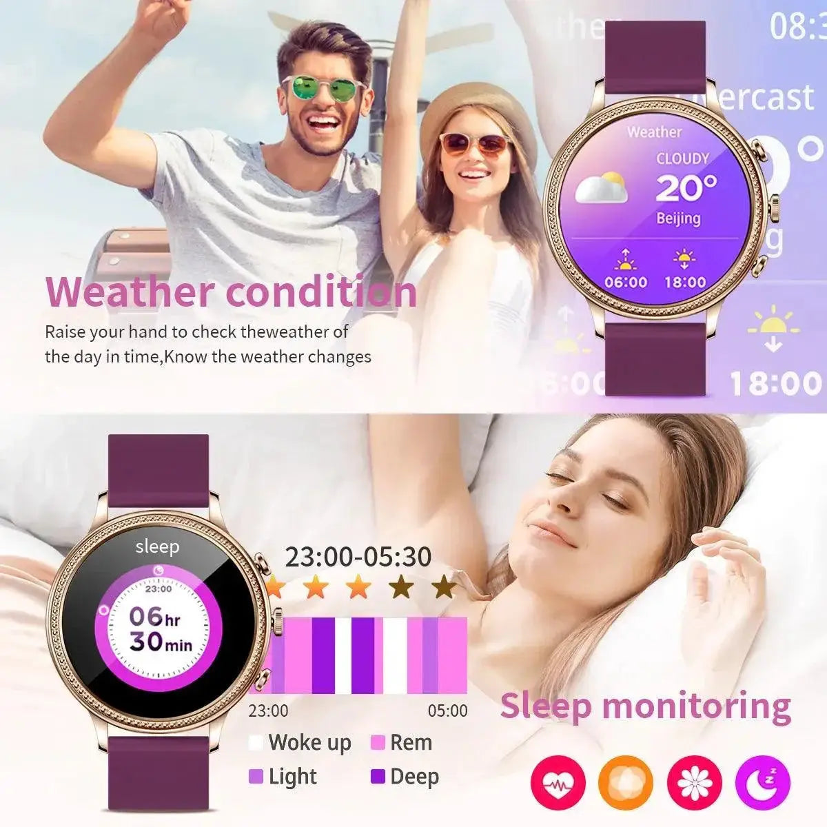 Elegant Bluetooth Fitness Tracker For Women Stylish Watch