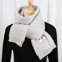 Women's Solid Color Wool Knitted Warm Thickened Scarf Gaiter
