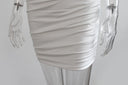 Women White Spaghetti Strap Backless Bodycon Mini Dress For Party Nightclub Slim