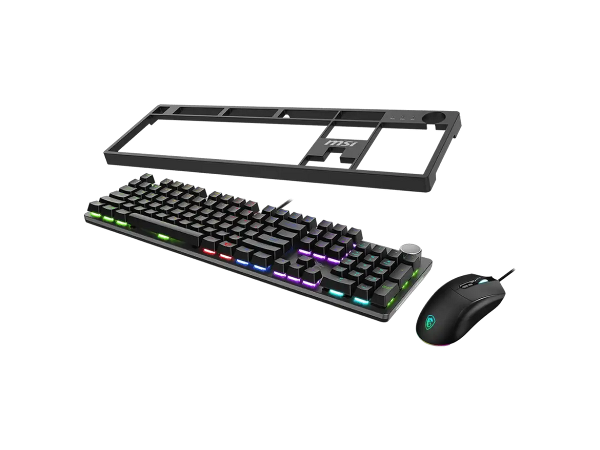 MSI Forge GK320 Combo RED US - Gaming RGB Keyboard & Mouse Set, Full Keys Anti-Ghosting, 12,800 DPI Optical Sensor, 13-Mode RGB, up to 12,800 DPI, Black