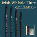 Versatile Irish Whistle Flute in C/D/bE/bB Keys
