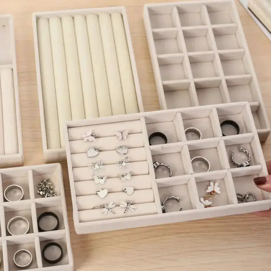 Jewelry Storage Box Earring Ring Necklace Brooch Organizer