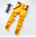 Four Season New Men's Yellow Jeans Fashion Business Casual