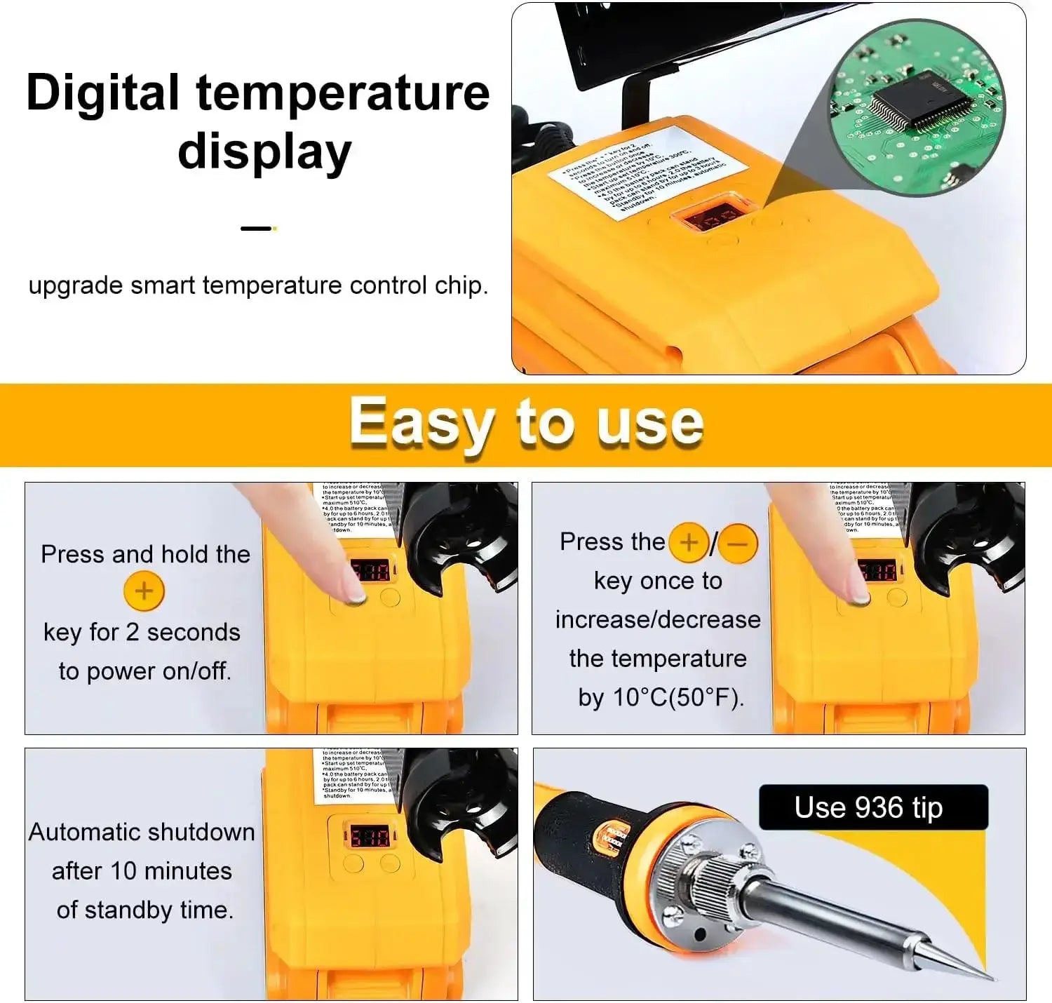 Cordless 60W Soldering Iron With Adjustable Temp Control