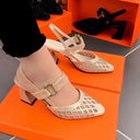 Women's Summer Baotou High Heel Hollow Sandals 35-40