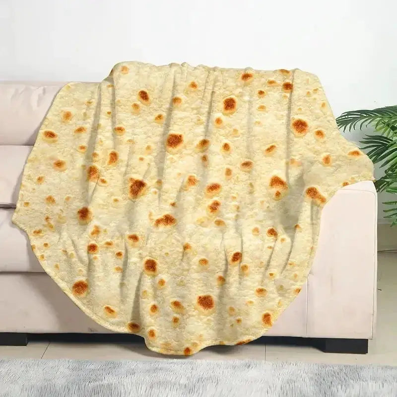 Multi Size Funny Round Corn Tortilla Blanket Soft Warm Throw