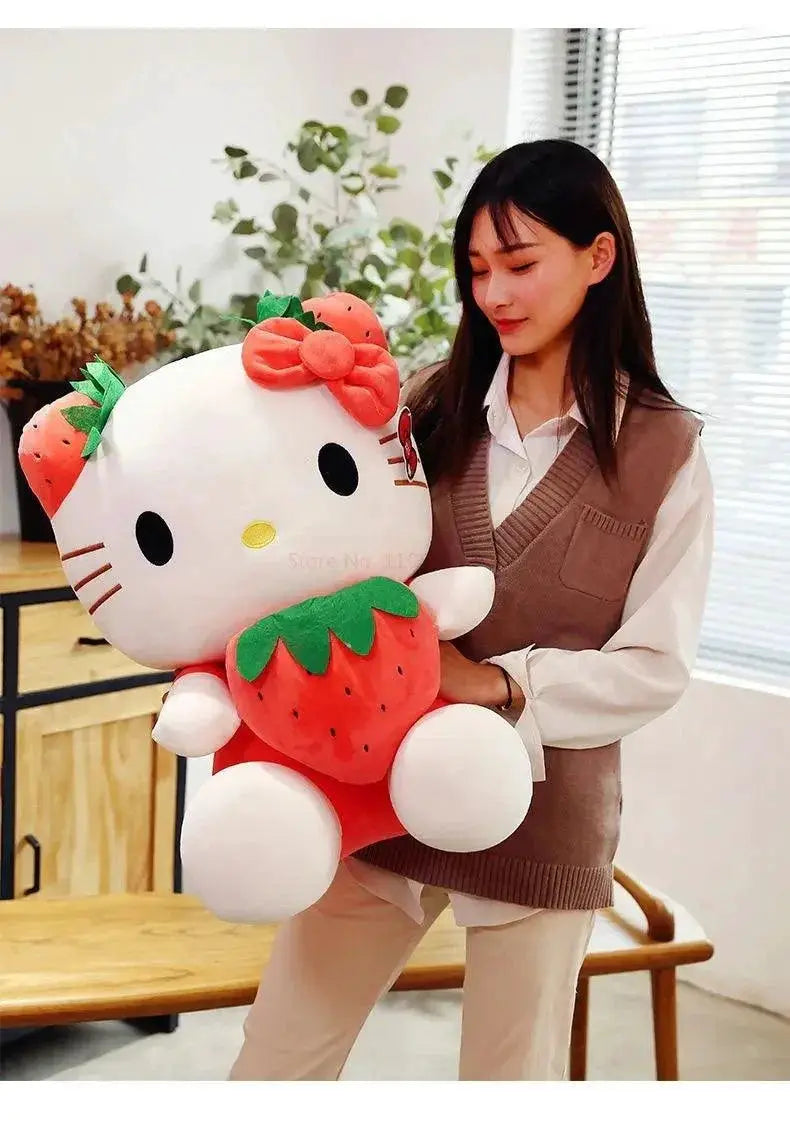 Hello Kitty Strawberry Plush Toy Cute Doll Room Decor Gift