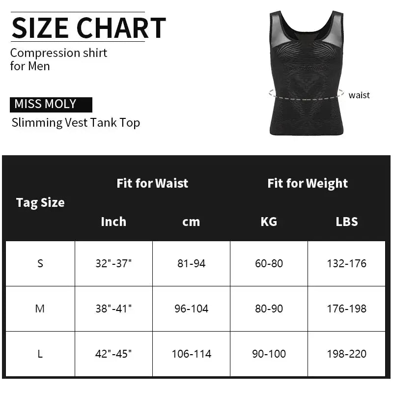 Men's Compression Shapewear Vest Conceal Gynecomastia