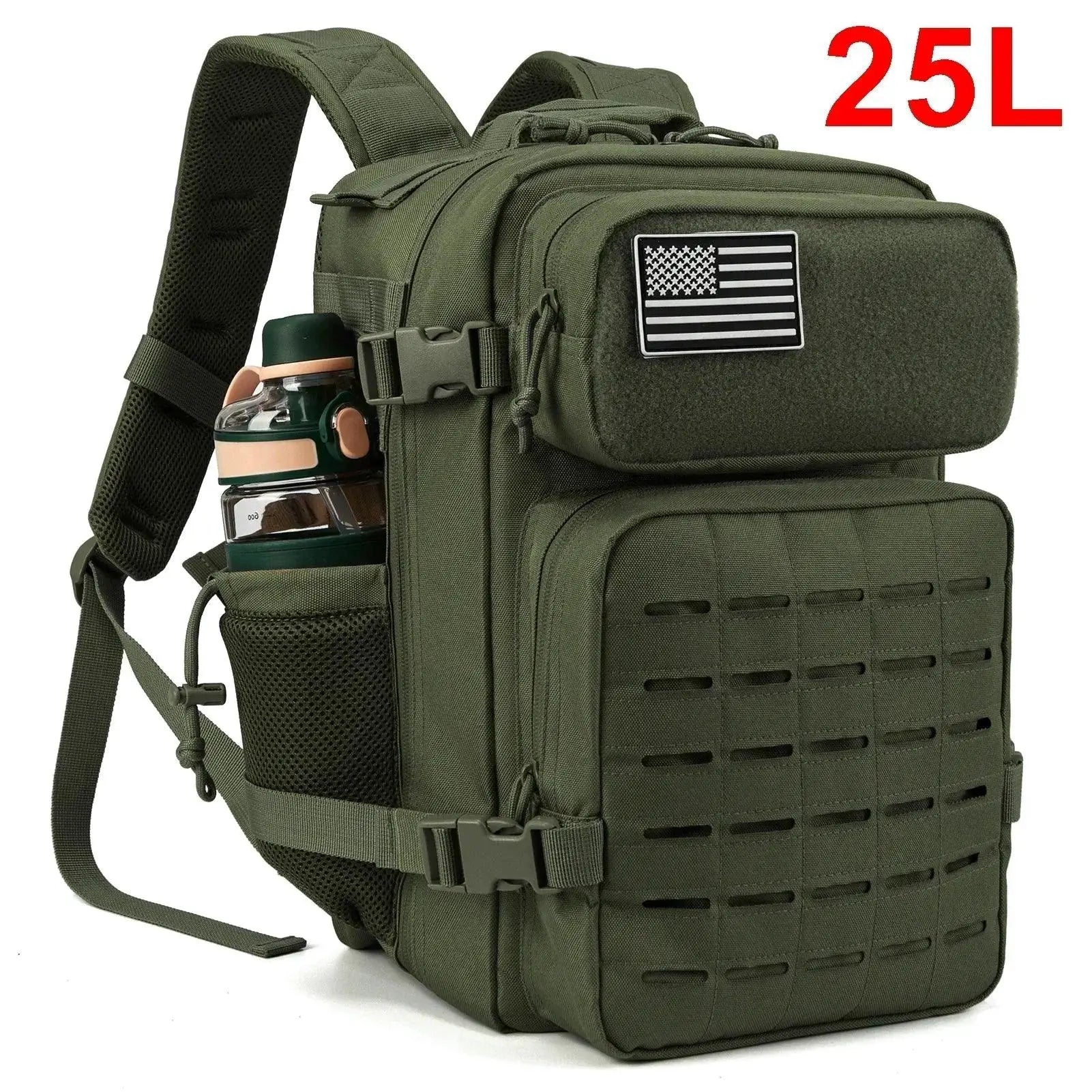 25 To 45L Tactical Molle Backpack Women Men Cup Holders