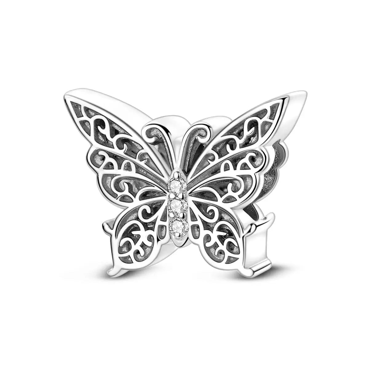 Charm Silver Plated Zircon Beads