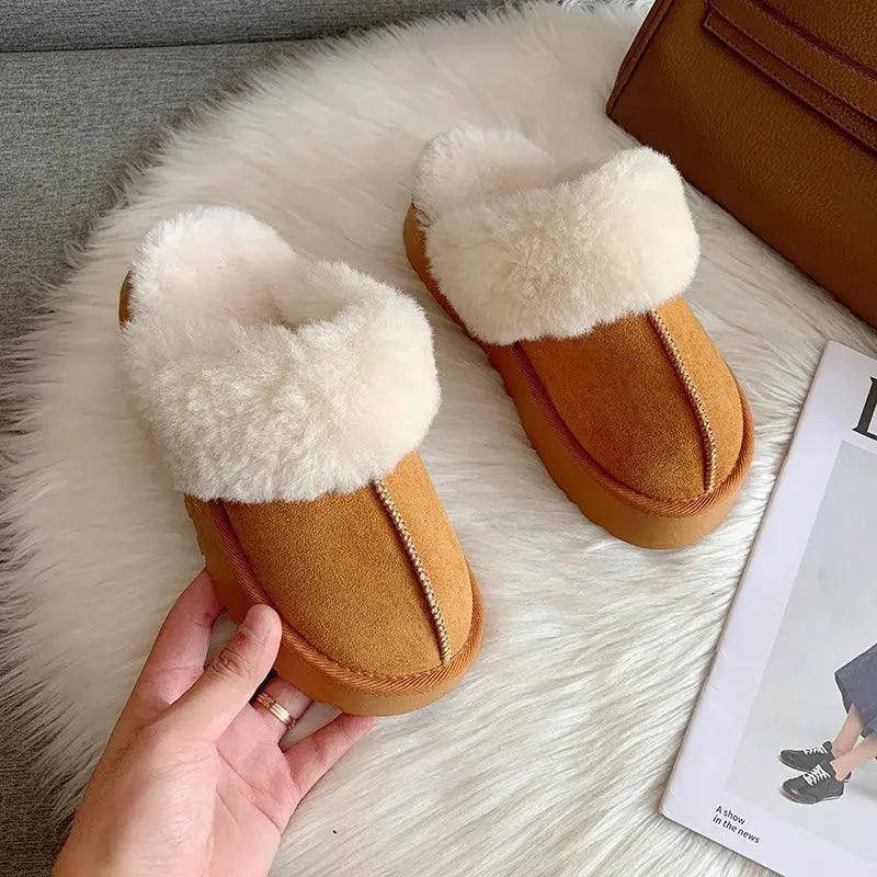 Winter Plush Fur Slides Luxury Designer Slip On Sandals