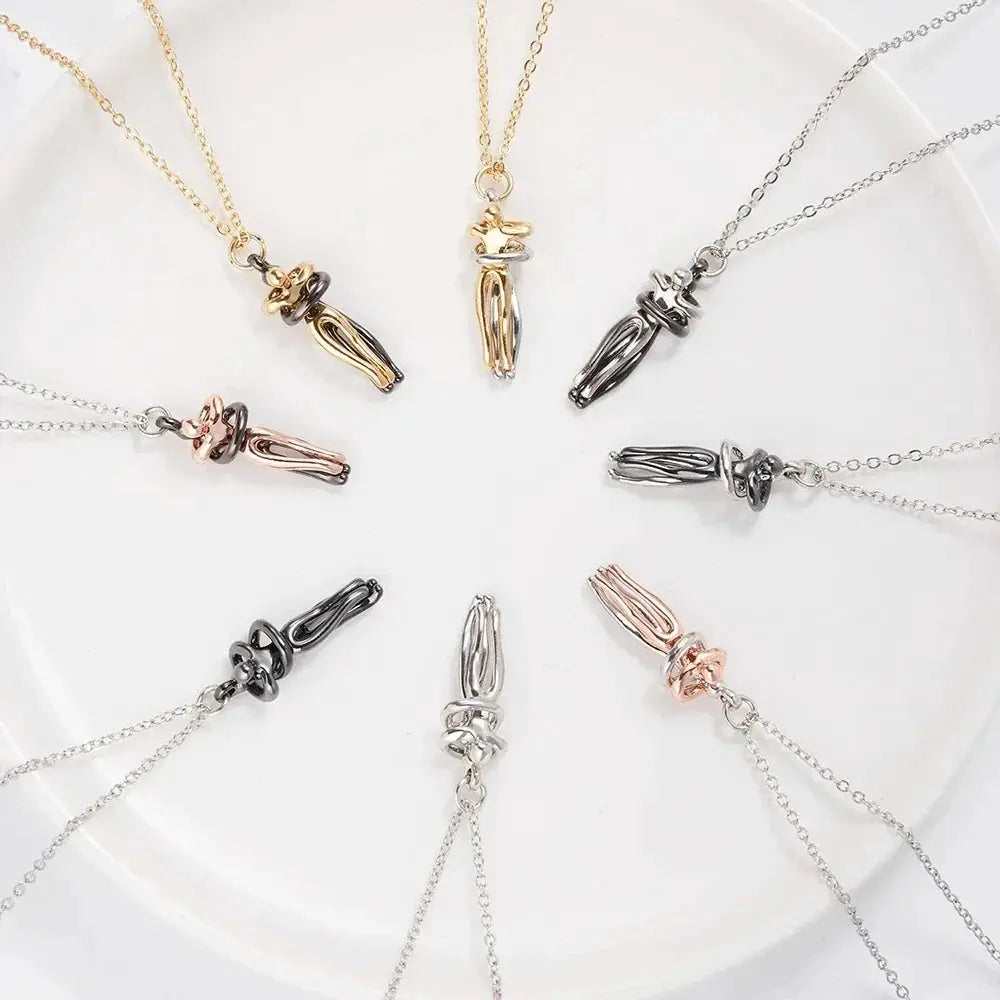 Hugging Pendant Necklace Choker Stainless Steel Couples