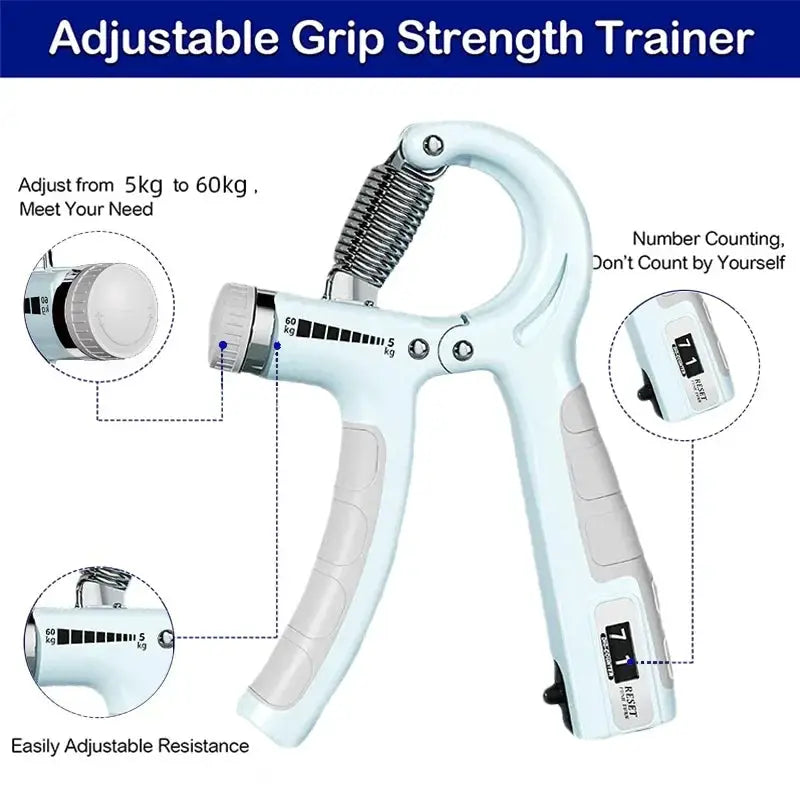 Adjustable Hand Grip Strength Trainer with Counter