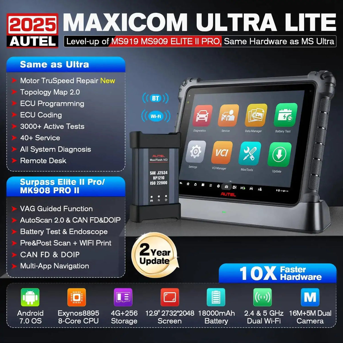 Autel Scanner MaxiCOM Ultra Lite Years Free Update Up — product view 5
