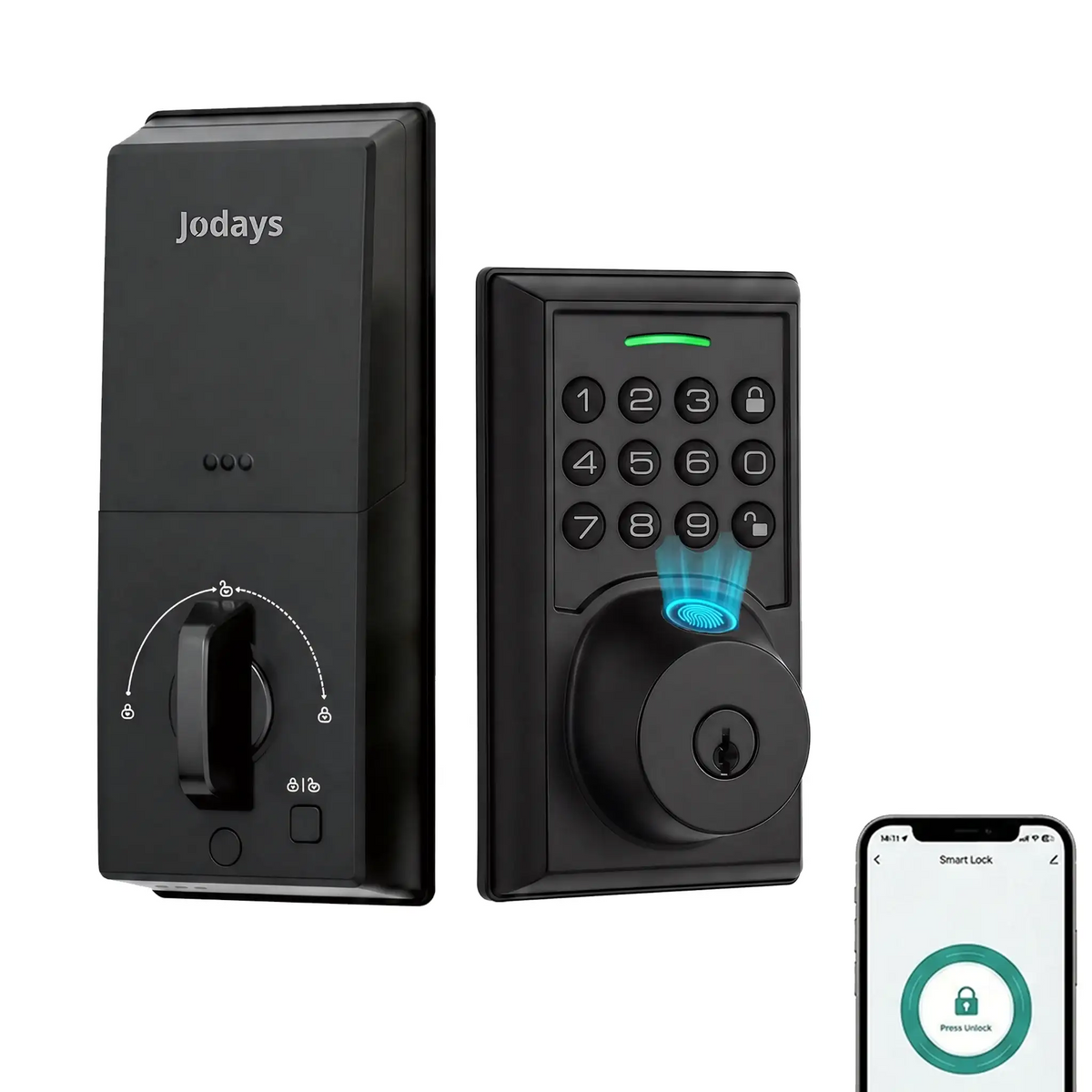 Jodays Fingerprint Smart Deadbolt — product view 1