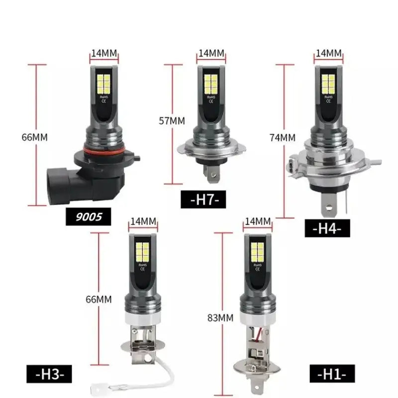 2PCS H8 H11 LED Bulb H7 9005 HB3 9006 HB4 Led Lamp Super Bright Car Fog Lights Day Driving Running Light 12V 24V 6500K White