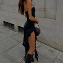 Women Night Out Backless Floral Dress
