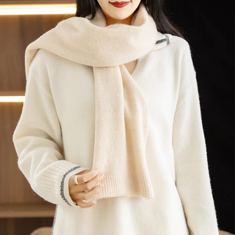 Wool Cashmere Knit Winter Scarf