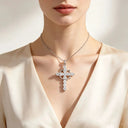 Silver Silver Cross Moissanite Pendant