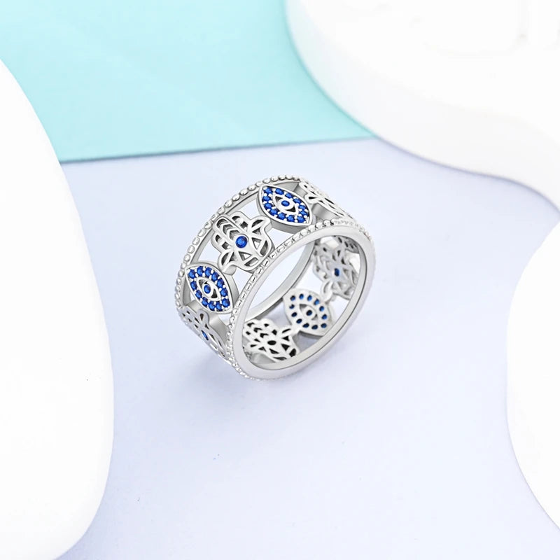 Mula Sterling Silver Ring Blue