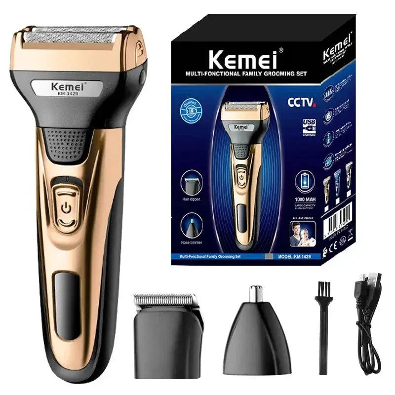 3In1 Grooming Kit Electric Shaver For Men Rechargeable