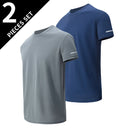 2-Piece Men's Quick-Drying Sports Plus-Size T-Shirt Set
