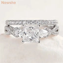 Princess Pear Moissanite Ring in Sterling Silver