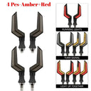 Amber DRL Motorcycle Turn Signal Light Dynamic Flowing Blinker Boost Visibility