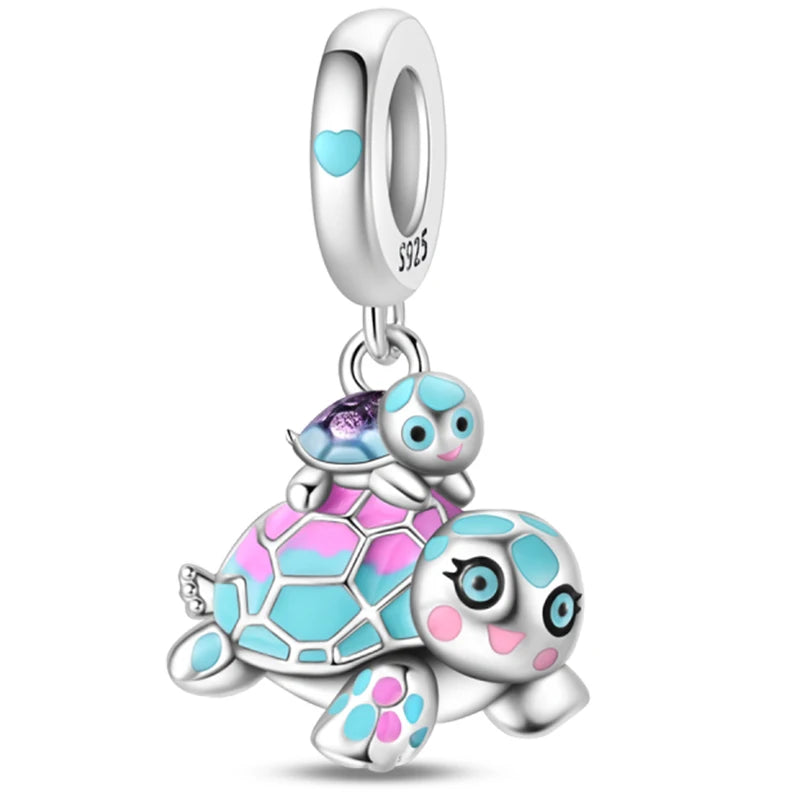 Charm Beads Sterling Silver Pink