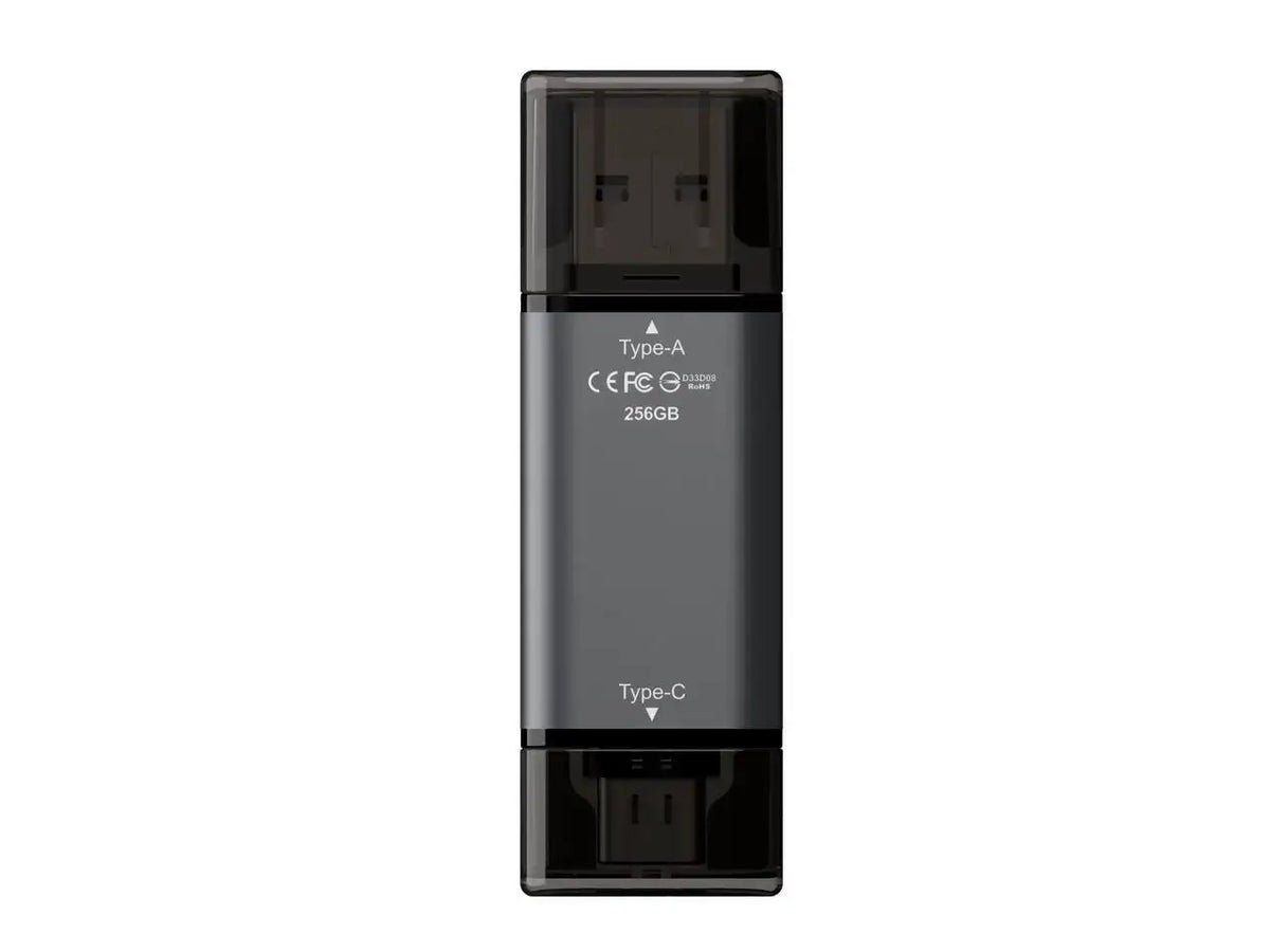 Team 256GB X1 USB 3.2 Gen1 2-in-1 Type-A and Type-C Flash Drives, Speed Up to 100MB/s (TX13256GB01)