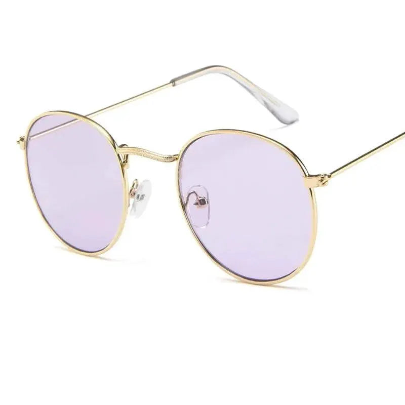 Vintage Metal Round Frame Sunglasses For Women Classic Style
