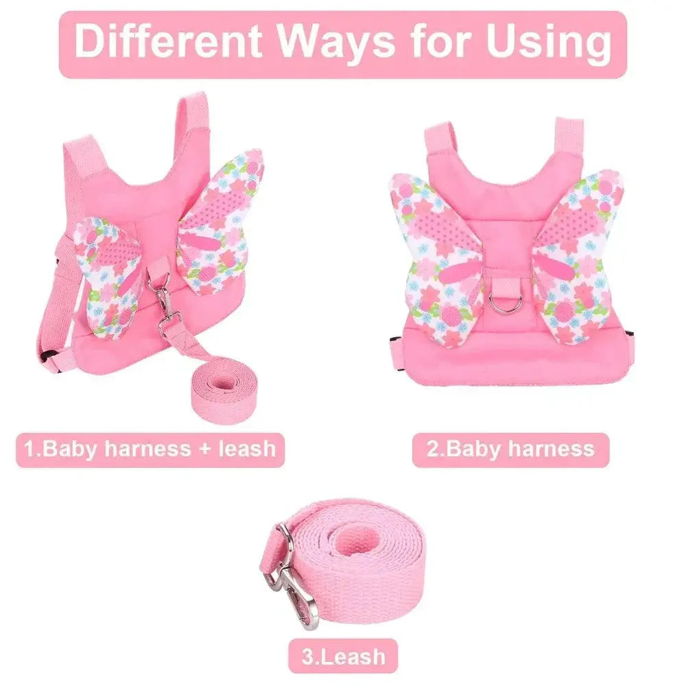 Angel Wings Baby Safety Harness Backpack for Girls Pink