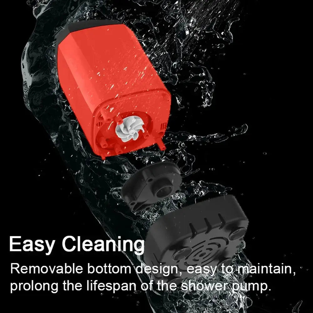 Compact IPX7 Waterproof Shower Pump With Temperature Display