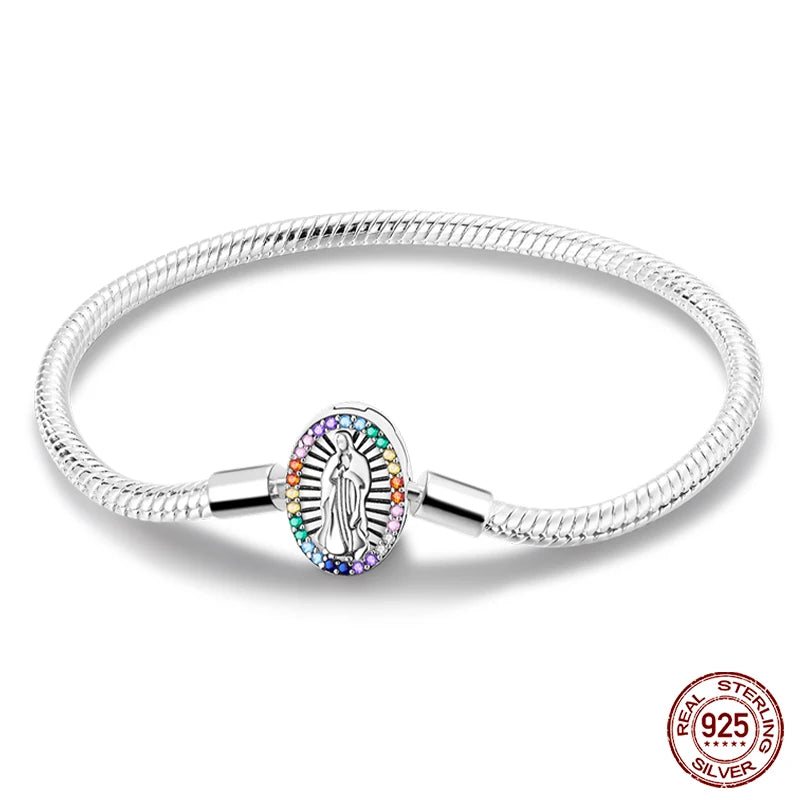 Sterling Silver Snake Chain Heart-shaped