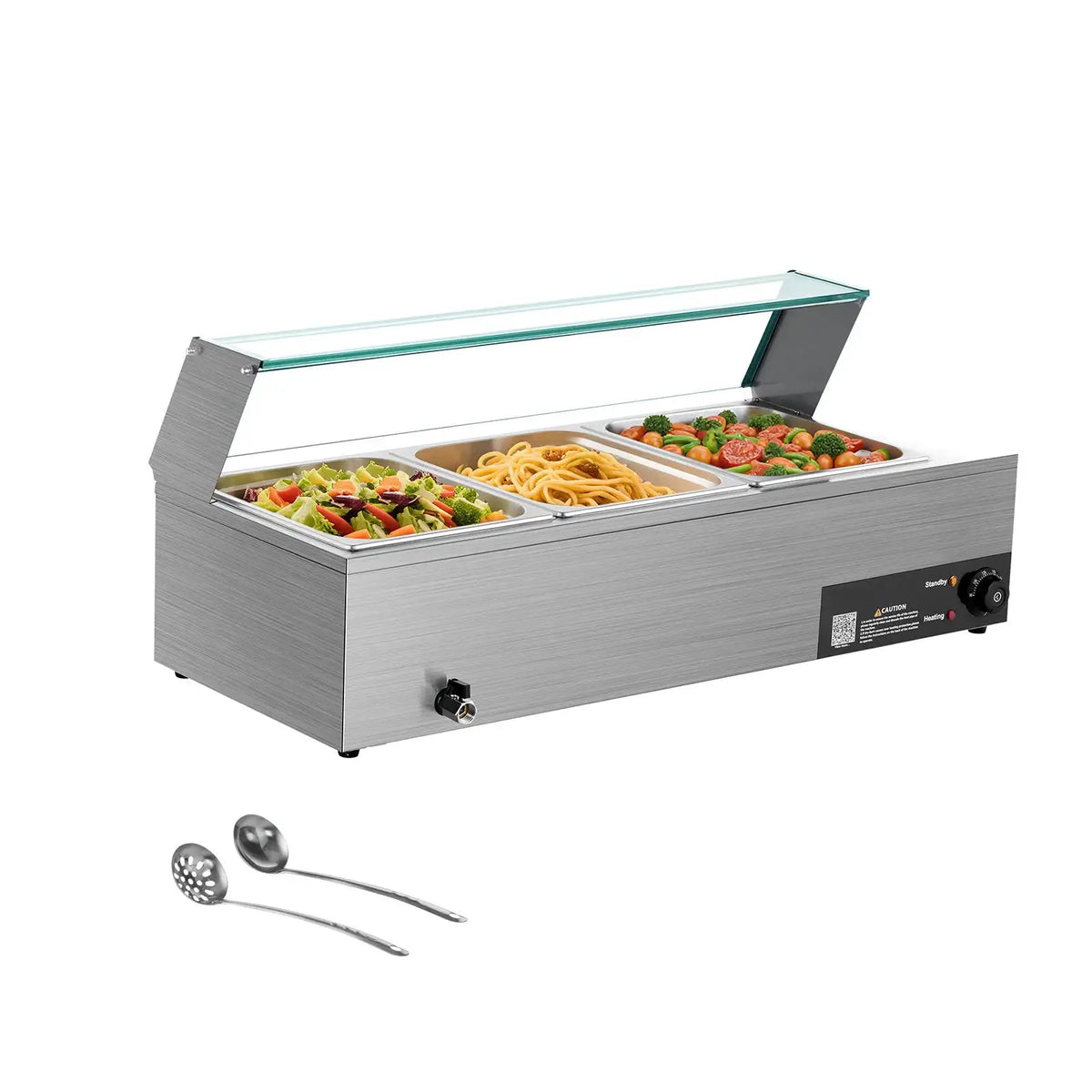 SucceBuy Commercial Food Warmer Electric Stainless Steel Steam — product view 1