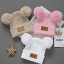3Pcs Cute Infant Knit Beanie With Heart