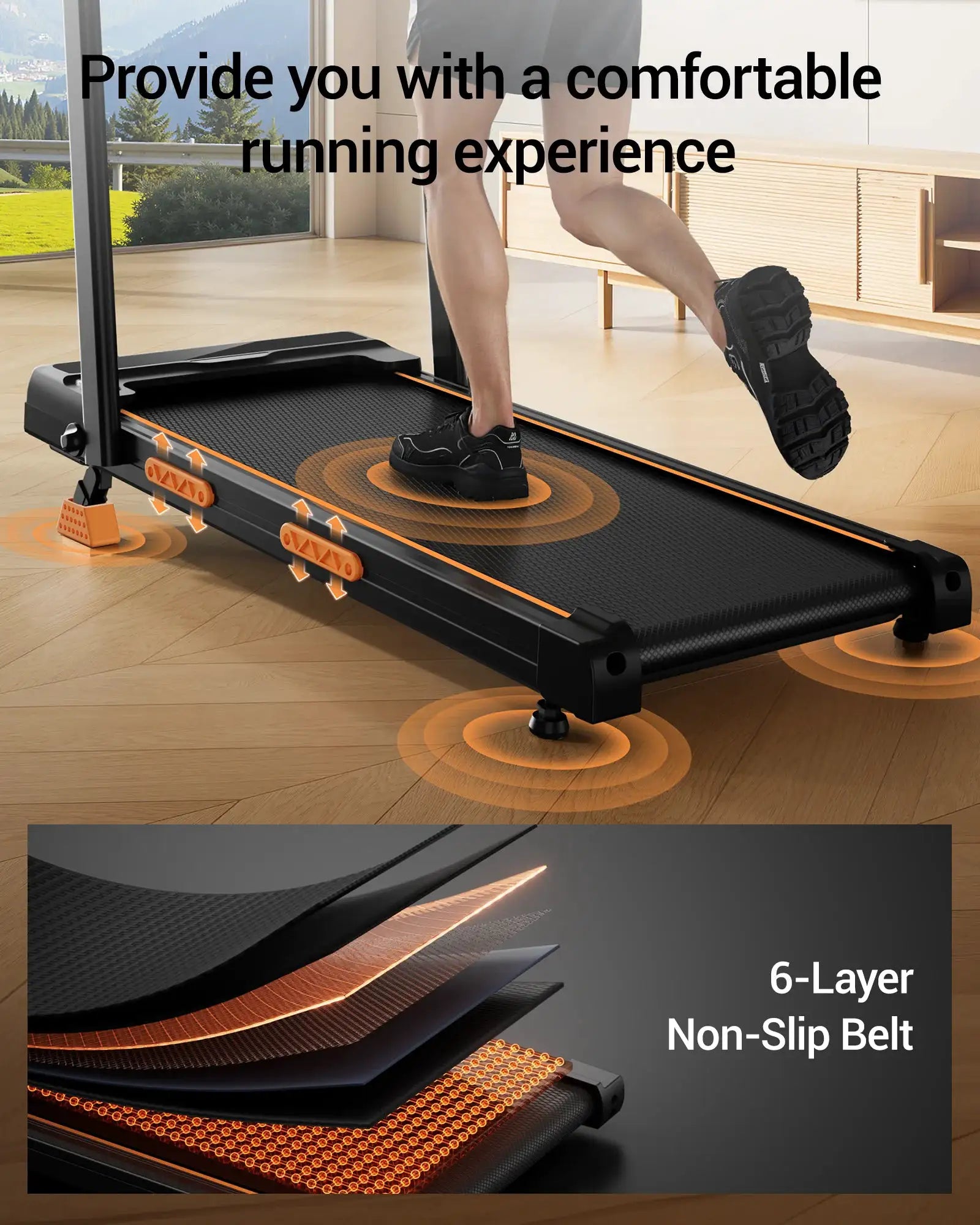 UMAY 2 In 1 Foldable Walking Running Treadmill Adjustable 15% Incline Silent Motor Max Load 136kg Home Fitness Machine