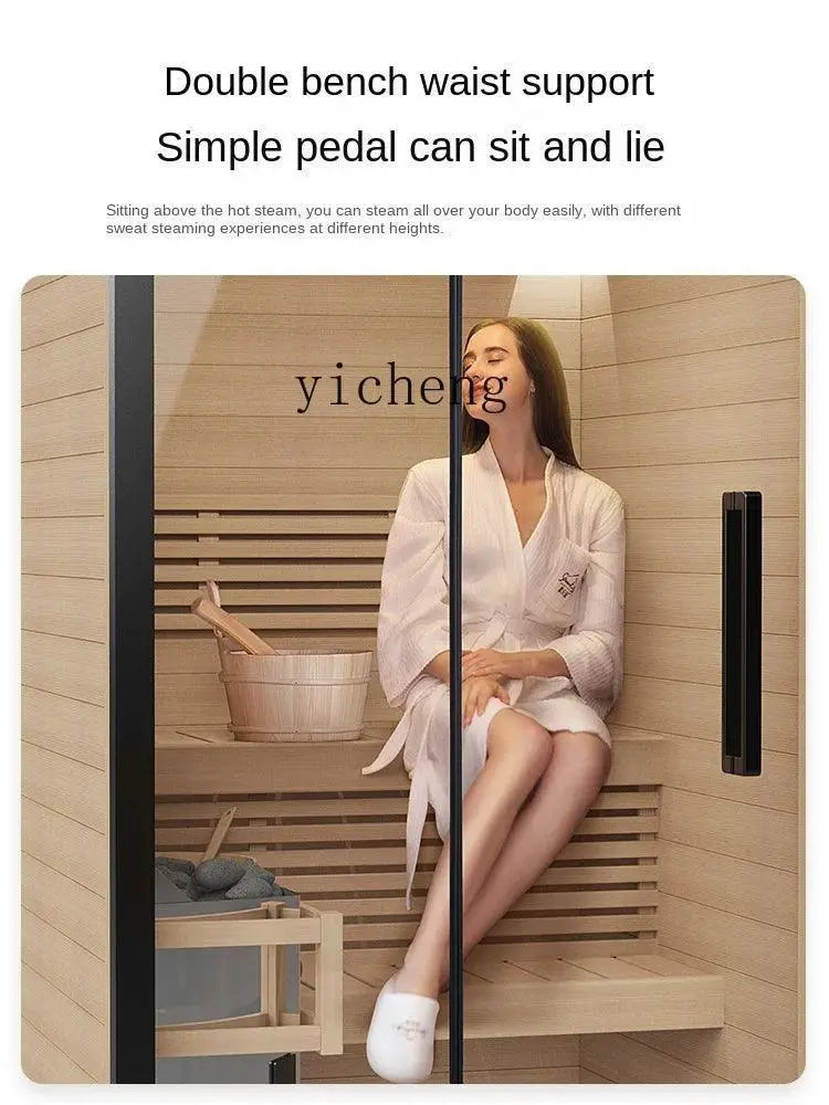 Solid Wood And Volcanic Rock Steam Sauna Relaxation Haven