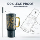 Meoky 40oz Tumbler Handle Straw Stainless Steel Cup Gift