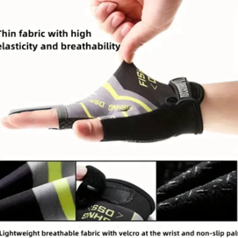 Anti Slip Fishing Gloves Wear Resistant Outdoor Summer